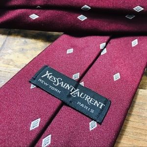Yves Saint Laurent YSL Red Pattern Mens Tie